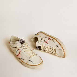 Golden Goose Super-Star Ltd With Perforated Star And Metallic Leather Heel Tab Golden Goose Super-Star Ltd With Perforated Star And Metallic Leather Heel Tab