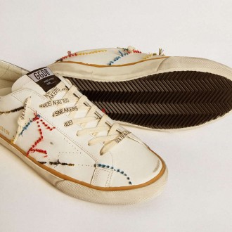 Golden Goose Super-Star Ltd With Perforated Star And Metallic Leather Heel Tab Golden Goose Super-Star Ltd With Perforated Star And Metallic Leather Heel Tab