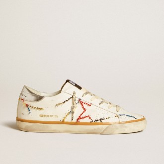Golden Goose Super-Star Ltd With Perforated Star And Metallic Leather Heel Tab Golden Goose Super-Star Ltd With Perforated Star And Metallic Leather Heel Tab