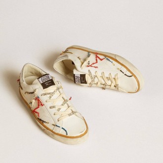 Golden Goose Super-Star Ltd With Perforated Star And Metallic Leather Heel Tab Golden Goose Super-Star Ltd With Perforated Star And Metallic Leather Heel Tab