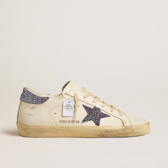 Golden Goose Super-Star Ltd With Suede Star And Heel Tab With Swarovski Crystals Golden Goose Super-Star Ltd With Suede Star And Heel Tab With Swarovski Crystals