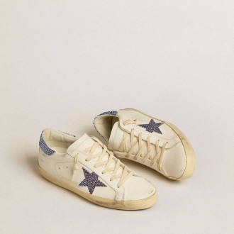 Golden Goose Super-Star Ltd With Suede Star And Heel Tab With Swarovski Crystals Golden Goose Super-Star Ltd With Suede Star And Heel Tab With Swarovski Crystals
