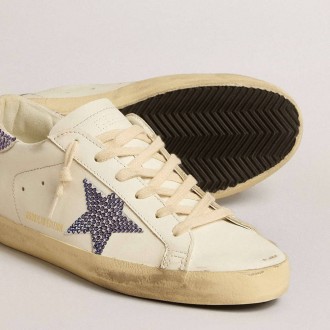 Golden Goose Super-Star Ltd With Suede Star And Heel Tab With Swarovski Crystals Golden Goose Super-Star Ltd With Suede Star And Heel Tab With Swarovski Crystals