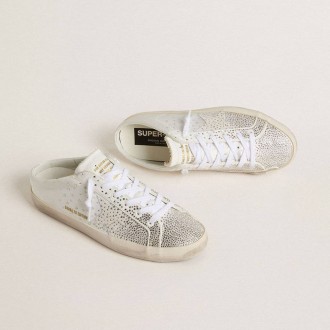 Golden Goose Super-Star Sabot Ltd With Gray Suede Star And Swarovski Crystals Golden Goose Super-Star Sabot Ltd With Gray Suede Star And Swarovski Crystals