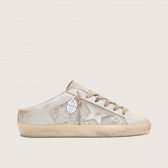 Golden Goose Super-Star Sabots Ltd In Swarovski With Metallic Silver Leather Star Golden Goose Super-Star Sabots Ltd In Swarovski With Metallic Silver Leather Star
