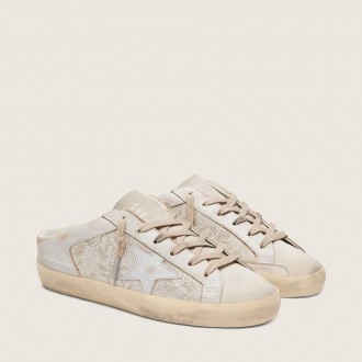 Golden Goose Super-Star Sabots Ltd In Swarovski With Metallic Silver Leather Star Golden Goose Super-Star Sabots Ltd In Swarovski With Metallic Silver Leather Star