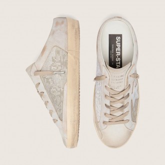 Golden Goose Super-Star Sabots Ltd In Swarovski With Metallic Silver Leather Star Golden Goose Super-Star Sabots Ltd In Swarovski With Metallic Silver Leather Star