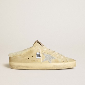 Golden Goose Super-Star Sabots With Swarovski Crystal Star And Shearling Lining