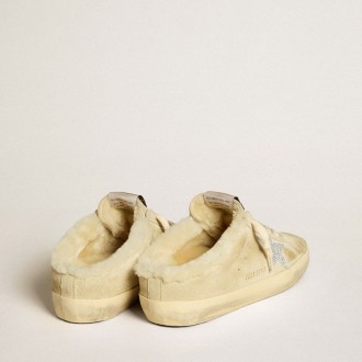 Golden Goose Super-Star Sabots With Swarovski Crystal Star And Shearling Lining Golden Goose Super-Star Sabots With Swarovski Crystal Star And Shearling Lining