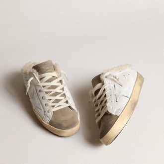 Golden Goose Super-Star Sabots With White Leather Star And Shearling Lining Golden Goose Super-Star Sabots With White Leather Star And Shearling Lining