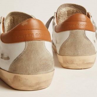 Golden Goose Super-Star With Suede Star And Brown Heel Tab