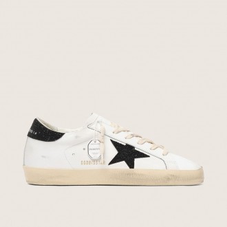 Golden Goose Super-Star With A Black Swarovski Crystal Star And Heel Tab Golden Goose Super-Star With A Black Swarovski Crystal Star And Heel Tab