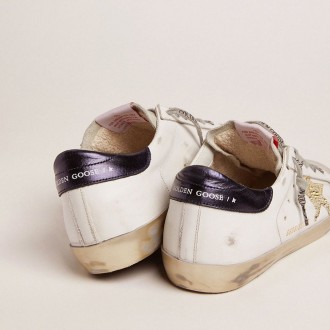 Golden Goose Super-Star With Blue Heel Tab And Swarovski Crystal Star Golden Goose Super-Star With Blue Heel Tab And Swarovski Crystal Star