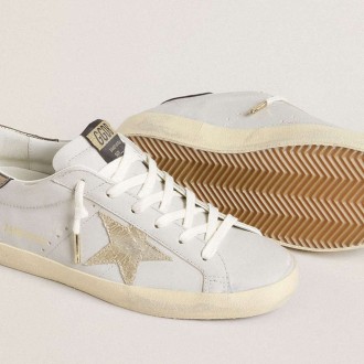 Golden Goose Super-Star With Crackle Leather Star And Metallic Foiled Leather Heel Tab