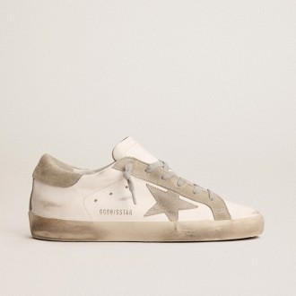 Golden Goose Super-Star With Gray Suede Star And Heel Tab Golden Goose Super-Star With Gray Suede Star And Heel Tab