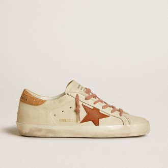 Golden Goose Super-Star With Leather Star And Crocodile-Print Leather Heel Tab Golden Goose Super-Star With Leather Star And Crocodile-Print Leather Heel Tab
