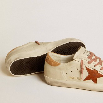 Golden Goose Super-Star With Leather Star And Crocodile-Print Leather Heel Tab Golden Goose Super-Star With Leather Star And Crocodile-Print Leather Heel Tab
