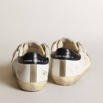 Golden Goose Super-Star With Perforated Star And Blue Heel Tab Golden Goose Super-Star With Perforated Star And Blue Heel Tab