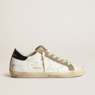 Golden Goose Super-Star With Perforated Star And Midnight Blue Heel Tab Golden Goose Super-Star With Perforated Star And Midnight Blue Heel Tab