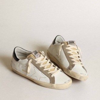 Golden Goose Super-Star With Perforated Star And Midnight Blue Heel Tab Golden Goose Super-Star With Perforated Star And Midnight Blue Heel Tab