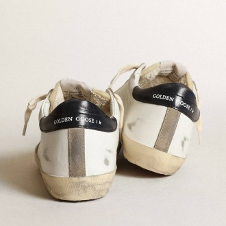 Golden Goose Super-Star With Perforated Star And Midnight Blue Heel Tab Golden Goose Super-Star With Perforated Star And Midnight Blue Heel Tab