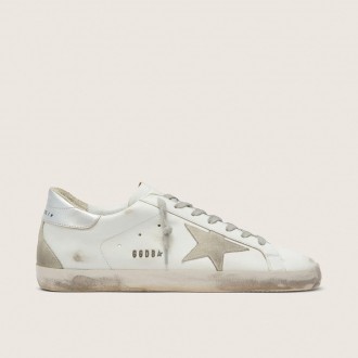 Golden Goose Super-Star With Silver Heel Tab And Lettering