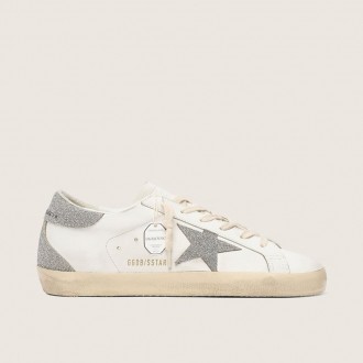 Golden Goose Super-Star With Silver Swarovski Crystal Star And Heel Tab Golden Goose Super-Star With Silver Swarovski Crystal Star And Heel Tab
