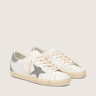 Golden Goose Super-Star With Silver Swarovski Crystal Star And Heel Tab Golden Goose Super-Star With Silver Swarovski Crystal Star And Heel Tab