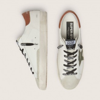 Golden Goose Super-Star With Star In Olive Green Canvas Golden Goose Super-Star With Star In Olive Green Canvas