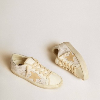 Golden Goose Super-Star With Swarovski Crystals And Smoke Gray Leather Star Golden Goose Super-Star With Swarovski Crystals And Smoke Gray Leather Star