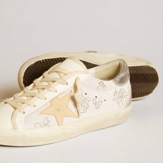 Golden Goose Super-Star With Swarovski Crystals And Smoke Gray Leather Star Golden Goose Super-Star With Swarovski Crystals And Smoke Gray Leather Star