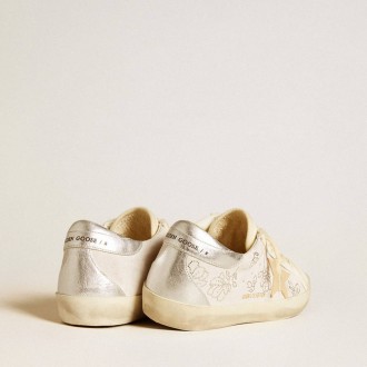 Golden Goose Super-Star With Swarovski Crystals And Smoke Gray Leather Star Golden Goose Super-Star With Swarovski Crystals And Smoke Gray Leather Star