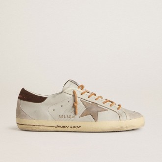 Golden Goose Super-Star With Tobacco-Colored Croc-Print Leather Star And Black Leather Heel Tab