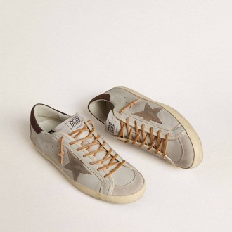Golden Goose Super-Star With Tobacco-Colored Croc-Print Leather Star And Black Leather Heel Tab