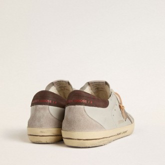 Golden Goose Super-Star With Tobacco-Colored Croc-Print Leather Star And Black Leather Heel Tab