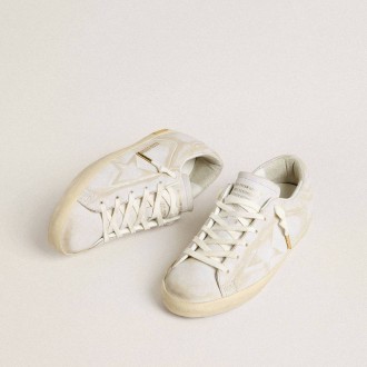 Golden Goose Super-Star With White Leather Star And Heel Tab With Lived-In Effect