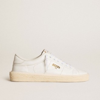 Golden Goose Tennis In White Leather