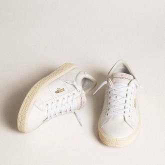 Golden Goose Tennis In White Leather