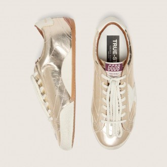 Golden Goose True-Star In Metallic Silver Leather With Light Gray Suede Star Golden Goose True-Star In Metallic Silver Leather With Light Gray Suede Star