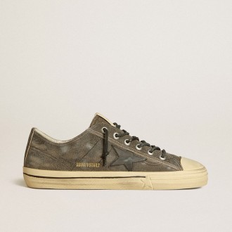 Golden Goose V-Star In Black Suede With Black Leather Star