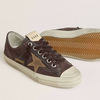 Golden Goose V-Star In Brown Nubuck With Tobacco-Colored Suede Star Golden Goose V-Star In Brown Nubuck With Tobacco-Colored Suede Star