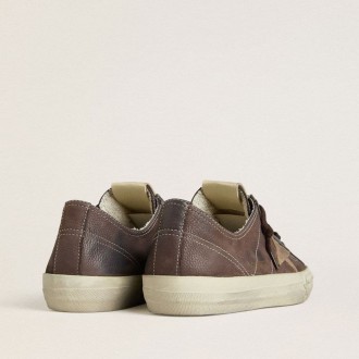 Golden Goose V-Star In Brown Nubuck With Tobacco-Colored Suede Star Golden Goose V-Star In Brown Nubuck With Tobacco-Colored Suede Star