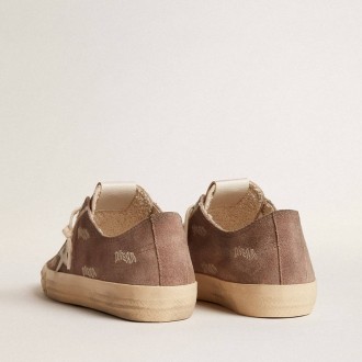 Golden Goose V-Star In Dove-Gray Suede With Light Gray Leather Star