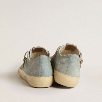 Golden Goose V-Star In Light Blue Canvas With Dove-Gray Leather Star Golden Goose V-Star In Light Blue Canvas With Dove-Gray Leather Star