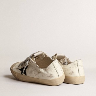Golden Goose V-Star In Nappa Leather With Black Nubuck Leather Star Golden Goose V-Star In Nappa Leather With Black Nubuck Leather Star