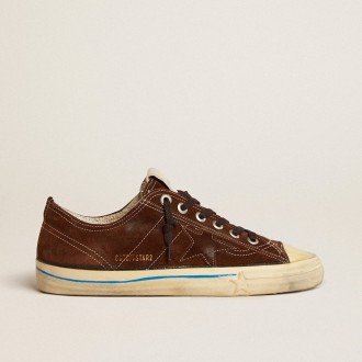 Golden Goose V-Star Ltd In Dark Brown Suede With Tone-On-Tone Star