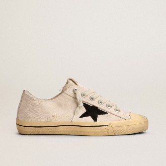 Golden Goose V-Star With Black Suede Star And Embroidered Lettering