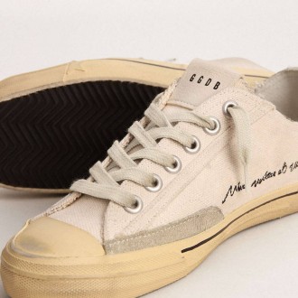 Golden Goose V-Star With Black Suede Star And Embroidered Lettering