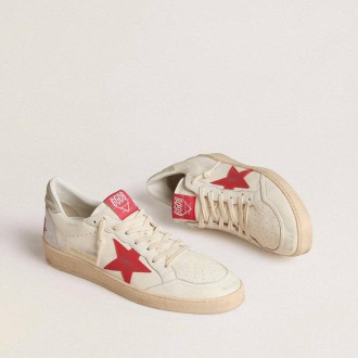 Golden Goose Valentine'S Day Ball Star With Red Leather Star And Red Swarovski Lettering Golden Goose Valentine'S Day Ball Star With Red Leather Star And Red Swarovski Lettering