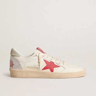 Golden Goose Valentine'S Day Ball Star With Red Leather Star And Red Swarovski Lettering